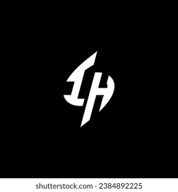 IH monogram esport logo design with cool shape concept in vector