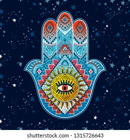 IHamsa print design. Aztec towel, yoga mat. Vector lace Henna tattoo style. Can be used for textile, greeting business card background, phone case print