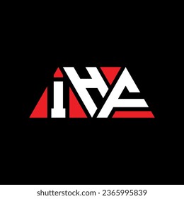 IHF triangle letter logo design with triangle shape. IHF triangle logo design monogram. IHF triangle vector logo template with red color. IHF triangular logo Simple, Elegant, and Luxurious design.