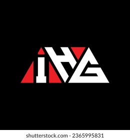 IHG Dreiecksbuchstabe Logo Design mit Dreiecksform. IHG Dreieck Logo Design Monogramm. IHG Dreieck-Vektorlogo-Vorlage mit roter Farbe. IHG Dreieckslogo Einfach, elegant und luxuriös.