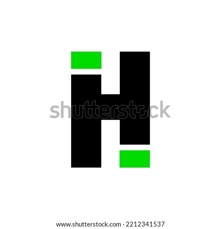ihi company name initial icon lettering. IHI monogram.