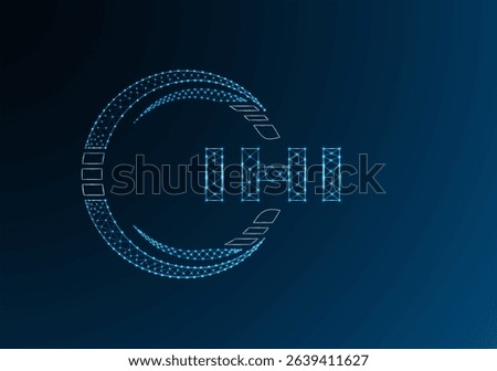 IHI low poly letter logo vector design. IHI lower poly logo design. Low poly logo.