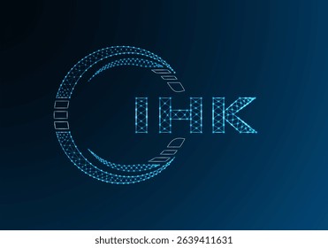 IHK low poly letter logo vector design. IHK lower poly logo design. Low poly logo.