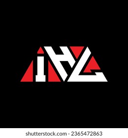 IHL triangle letter logo design with triangle shape. IHL triangle logo design monogram. IHL triangle vector logo template with red color. IHL triangular logo Simple, Elegant, and Luxurious design.