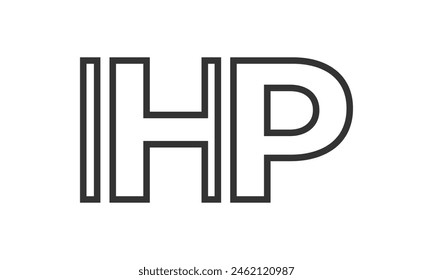 IHP logo design template with strong and modern bold text. Initial based vector logotype featuring simple and minimal typography. Trendy company identity ideal for businesses brand presence.