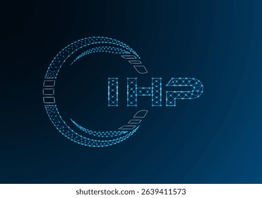 IHP low poly letter logo vector design. IHP lower poly logo design. Low poly logo.