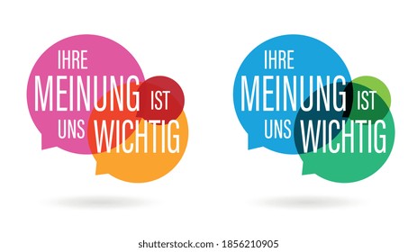 Ihre Meinung ist uns wichtig, Your opinion is important to us in german language