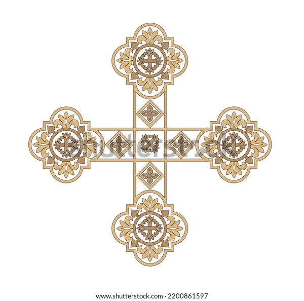 Ihs Gold Embroidery Liturgical Clothes Sacred Stock Vector (royalty 