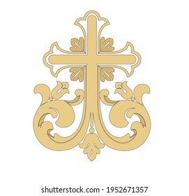 IHS SYMBOLS OF THE CATHOLIC CHURCH, WITH CROSSES DECORATED FOR SACRED DRESSES