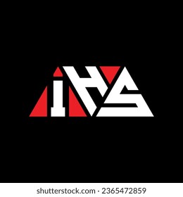 IHS triangle letter logo design with triangle shape. IHS triangle logo design monogram. IHS triangle vector logo template with red color. IHS triangular logo Simple, Elegant, and Luxurious design.