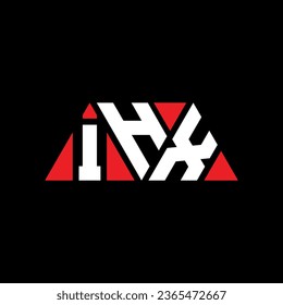 IHX Dreieck-Buchstaben Logo Design mit Dreieck-Form. IHX Dreieck Logo Design Monogramm. IHX Dreieck-Vektorlogo-Vorlage mit roter Farbe. IHX dreieckiges Logo Einfach, elegant und luxuriös.