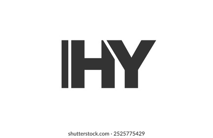 Plantilla de diseño de logotipo IHY con texto en negrita fuerte y moderno. Logotipo de Vector inicial basado en tipografía simple y mínima. Identidad de empresa de moda ideal para la presencia de la marca de las empresas.