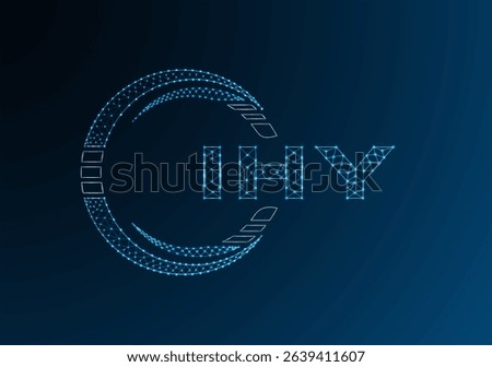 IHY low poly letter logo vector design. IHY lower poly logo design. Low poly logo.