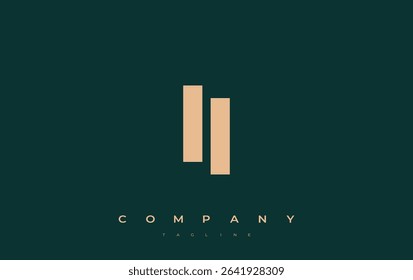 II Abstract Geometric Logo Design. Modern and elegant logo design with simplistic typography elements, showcasing branding excellence.