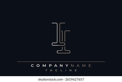 II Abstract Line Style Logo. Minimalist Design Featuring the Letters I and I Abstract Line Style