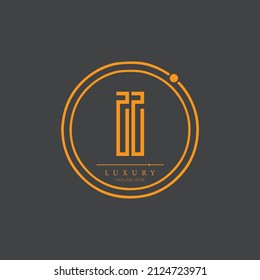 II alphabet abstract initial letter logo minimal design vector template