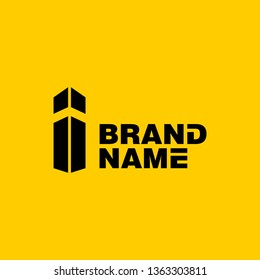 ii bold hexagonal letter logo icon sign symbol bold thick strong vector eps 10