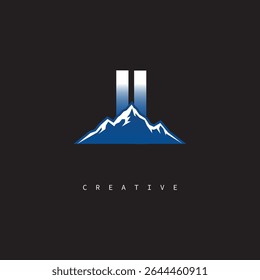 II Creative Mountain Logo Bold Gradient Letter mark Branding Design for Business Outdoor Brands