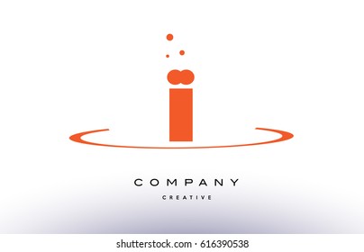 II I I creative orange swoosh dots alphabet company letter logo design vector icon template