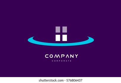 ii i i cyan magenta blue letter combination alphabet vector company logo icon sign design template 