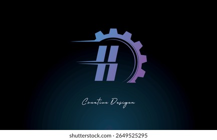 II Gear Fusion Logo – Industrial Tech-Inspired Letter mark Futuristic Industrial Letter Mark Design for Technology and Engineering Brands.