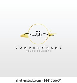 II handwriting initial logo template vector.