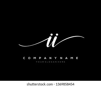 II handwriting initial  logo vector