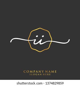 II Initial handwriting logo template