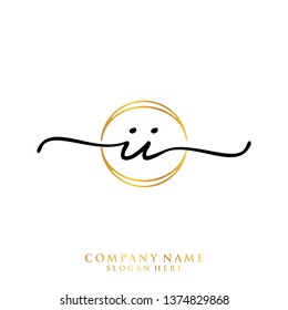 II Initial handwriting logo template