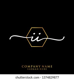 II Initial handwriting logo template