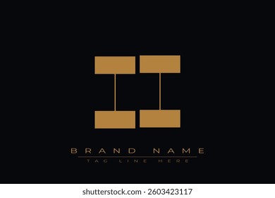 II initial letter logo design. Letter I and I luxury alphabet letter logo icon template