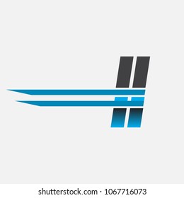 II initial logo company name colored black and blue, Simple and Modern Logo Design.