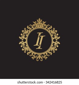 II initial luxury ornament monogram logo