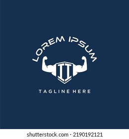 II monograma inicial para fitnes o logotipo de gimnasio con diseño de estilo creativo