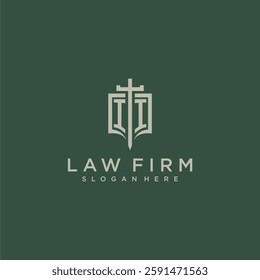 II initial monogram for law firm with sword and shield logo image