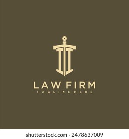 II monograma inicial para el logotipo de la firma de abogados con Imagen de estilo espada