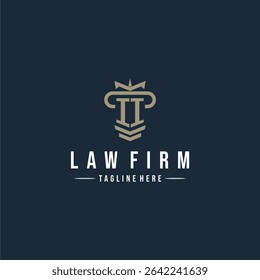 II initial monogram logo law firm with pillar design