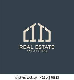 II logotipo inicial de monograma para el diseño inmobiliario