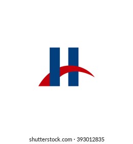 II initial overlapping swoosh letter logo blue red