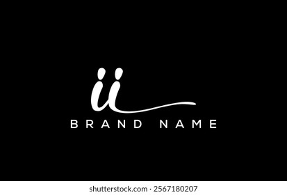 II letter beauty handwriting vector logo. 