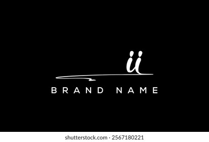 II letter beauty handwriting vector logo. 