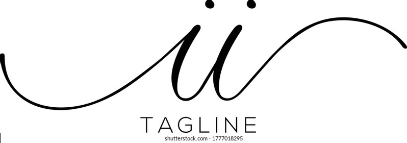 II  Letter Initial Logo Design, Vector Template
