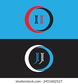 II-Buchstabe Logo Design. Anfangsbuchstaben JJ-Logo-Symbol. Abstrakter Buchstabe II J J Minimal Logo Design Vorlage. I Letter Design Vektorgrafik mit schwarzen Farben. JJ-Logo, Vektorgrafik, geschont