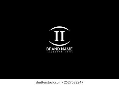 II letter logo design on black background. II creative initials letter logo concept. II unique design