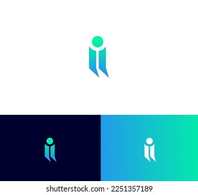 II letter logo design template elements. Modern abstract digital alphabet letter logo. Vector illustration. Colorful II logo.