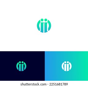 II letter logo design template elements. Modern abstract digital alphabet letter logo. Vector illustration. Colorful II logo.