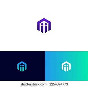 II letter logo design template elements. Modern abstract digital alphabet letter logo. Vector illustration.