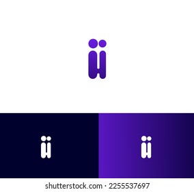 II letter logo design template elements. Modern abstract digital alphabet letter logo. Vector illustration.