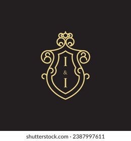II line vintage initial logo in high quality professional design that will print well across any print media
