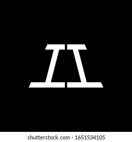 Monograma abstracto del logotipo II aislado en fondo negro
